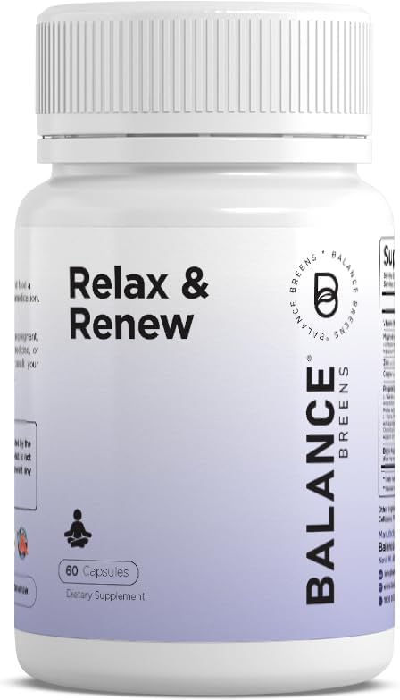 Balancebreens Relax and Renew Vitamin B6, Magnesium Blend, Zinc and Copper Supplement Capsule, 60 Count
