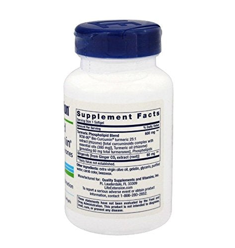 Life Extension Advanced Bio-Curcumin with Ginger & Turmerones 30 Softgels