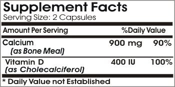PureControl Supplements Bone Meal with Vitamin D Capsule 1 Count