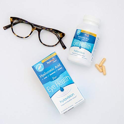 Hyalogic HylaVision Eye Vitamins – with Hyaluronic Acid, Clear Eyes with Lutein and Zeaxanthin Supplements for Eye Care Eye Health Support Capsules 120