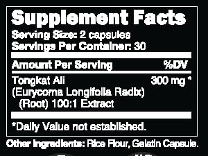 Andro400 Tongkat Ali 100:1 Extract Testosterone Booster Capsules, 60 Count