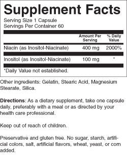 Nature's Blend Niacin No Flush 400 mg Capsule, 60 Capsules