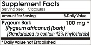 Naturetition Supplements Pygeum Bark Standardized Extract 100mg 12% Phytosterols Capsule 1 Count