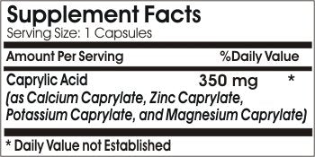 PureControl Supplements Caprylic Acid 350mg Capsules, 200 Capsules
