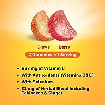 Airborne 500mg Vitamin C + Zinc Immune Support Gummies, 42 Gummies