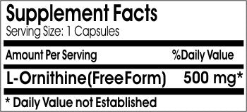 Naturetition Supplements L-Ornithine 500mg Capsules 200 Capsules