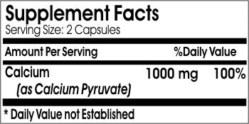 Naturetition Supplements Calcium Pyruvate 1000mg Capsules, 200 Capsules