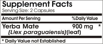 PureControl Supplements Yerba Mate 900mg Capsules 180 Capsules
