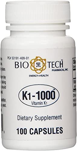 BioTechUSA K1-1000 (Vitamin K-1) Capsules, 100 Count