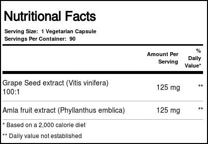 Paradise Herbs Activin Grape Seed with Amla Capsule, 90 Count