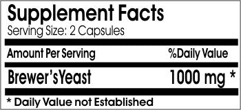 Naturetition Supplements Brewers Yeast 1000mg Capsule 1 Count