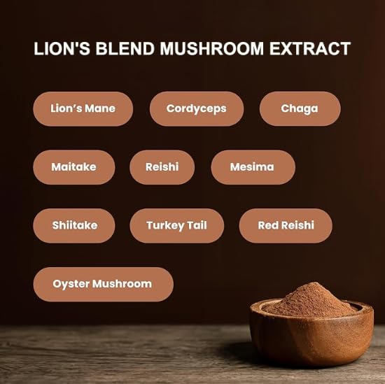Lion's Blend Mushroom Extract Powder Supplement, 8 oz