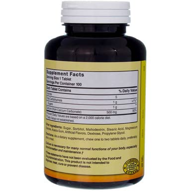 Nature's Blend Calcium Chewable Bavarian Cream 500 mg, 100 Tablets
