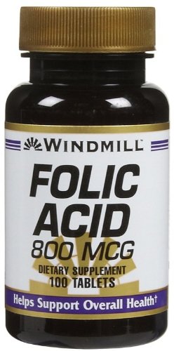 Windmill Folic Acid 800 mcg Tablets, 100 Count