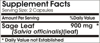 Naturetition Supplements Sage Leaf 900mg, 200 Capsules