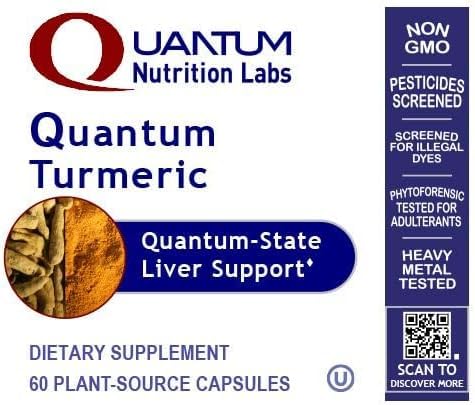 Quantum Nutrition Turmeric Capsules Turmeric Curcumin Supplement, Liver Support, 500 mg Curcuma Per Capsule, 60 Count