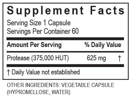 TRANSFORMATION Protease 375K Enzyme Blend Supplement Capsules, 60 Count