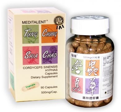 Meditalent Cordyceps Sinensis Hyphas Mycelium 500mg Capsules, 90 Count