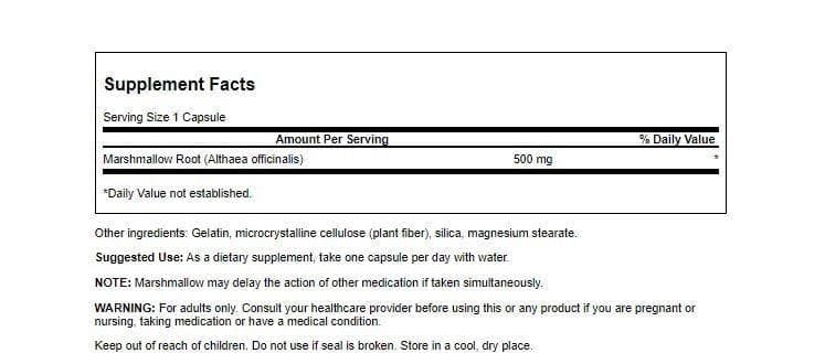 Swanson Marshmallow Root Capsules 180 Capsules