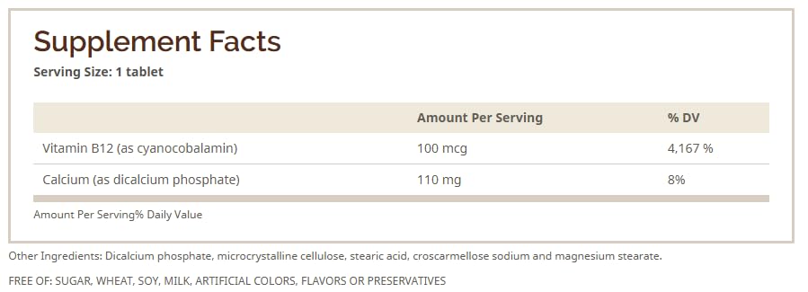 Windmill Vitamin B-12 100 mcg Tablets, 100 Count