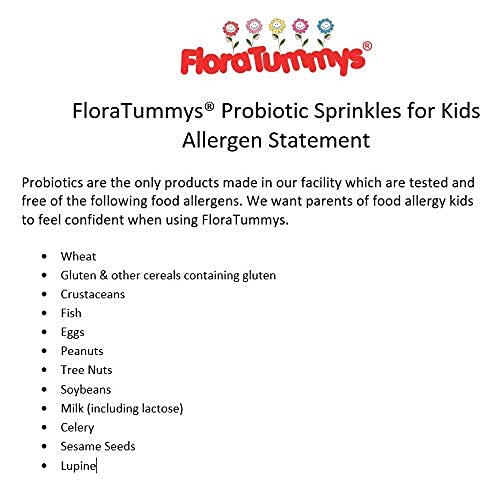 FloraTummys Probiotic Sprinkles for Kids Powder, 60 Count