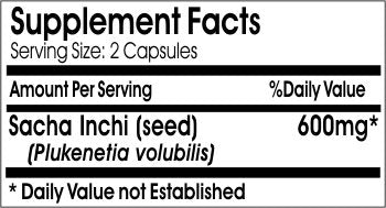 PureControl Supplements Sacha Inchi 600mg Capsules 100 Capsules