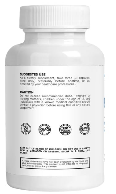 Denticare Naturals Bite-Guard for Teeth Grinding & Clenching with Magnesium, 90 Capsules
