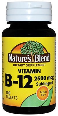 Nature's Blend Vitamin B-12 2500mcg Tablets, 100 Tablets