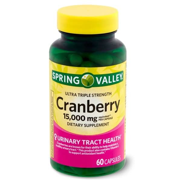 Spring Health Spring Valley Ultra Triple Strength Cranberry Dietary Supplement, 15,000 mg Capsule, 60 Count
