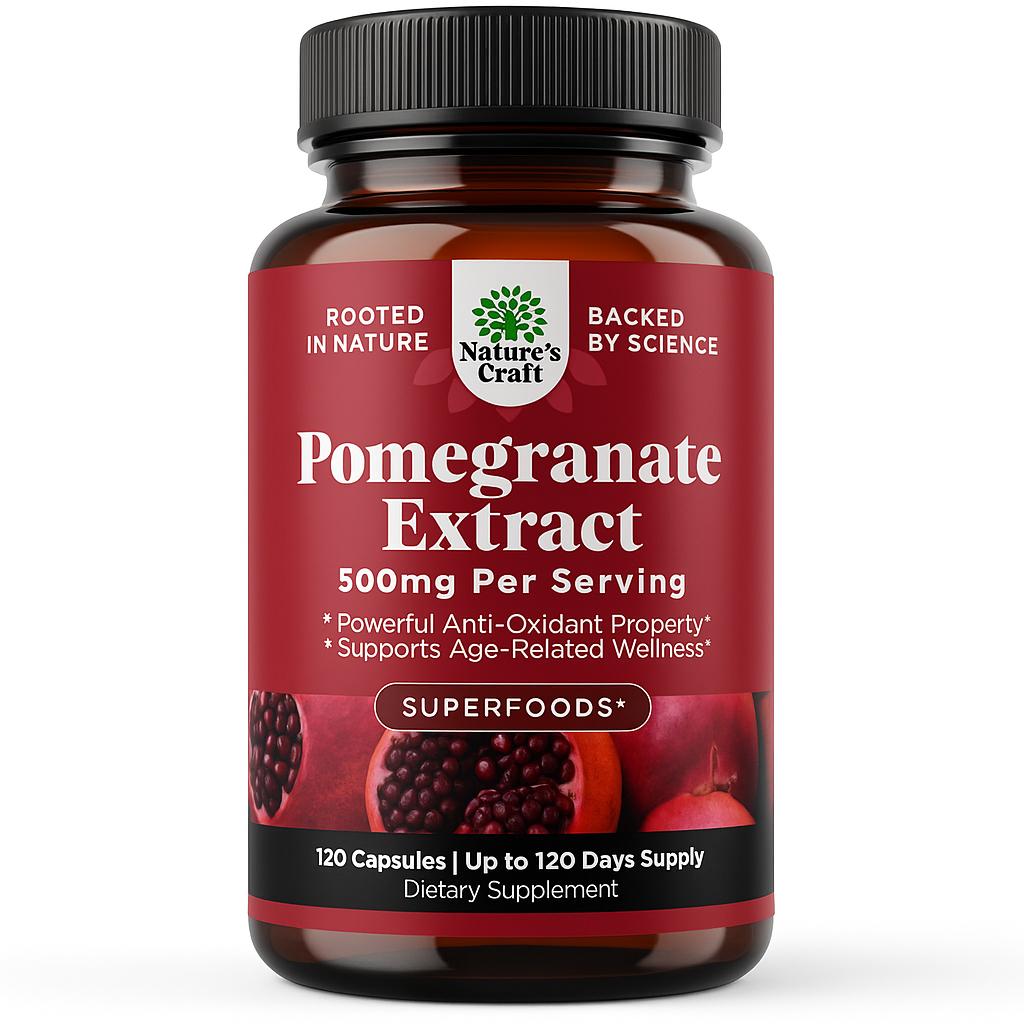 Nature's Craft Pomegranate Extract Capsules 500mg - 120 Count