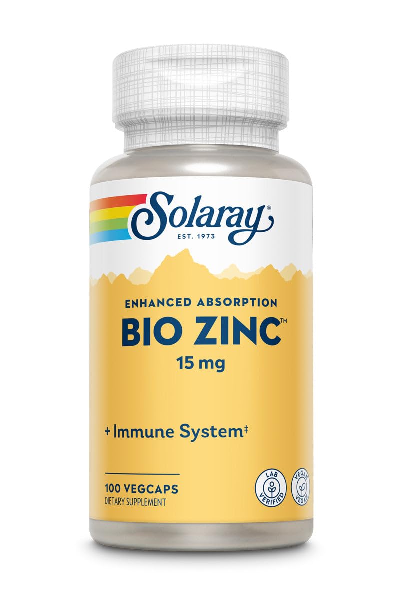 SOLARAY Bio Zinc with Zinc Picolinate & Synergistic Ingredients 100 Capsules