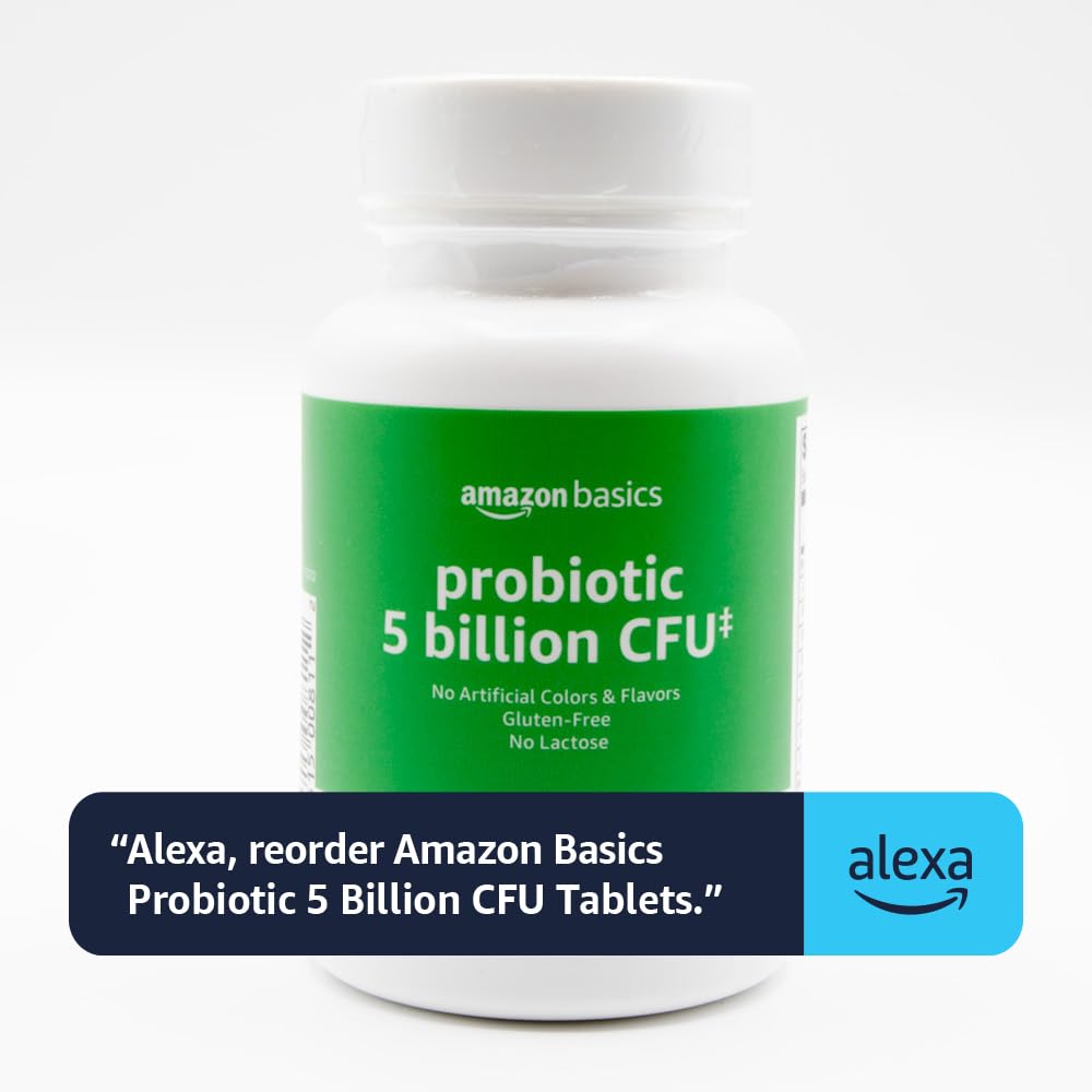 Amazon Basics Probiotic 5 Billion CFU Capsules, 60 Count
