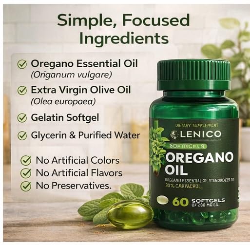 Lenico Comercializadora Oregano Oil Softgels 400 mg (60 Softgels)