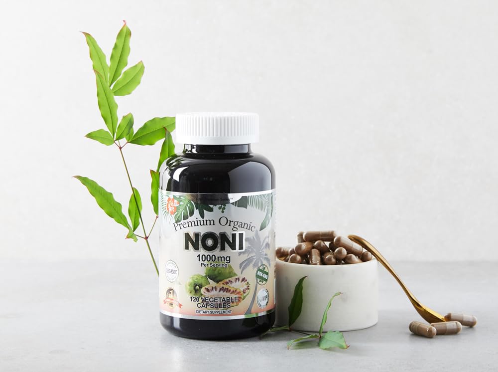 Dr.K&C HNHusa Premium Organic Noni 1000 mg Capsules, 120 Count