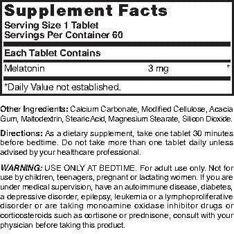 Nature's Blend Melatonin Timed Release 3 mg 60 Tablets