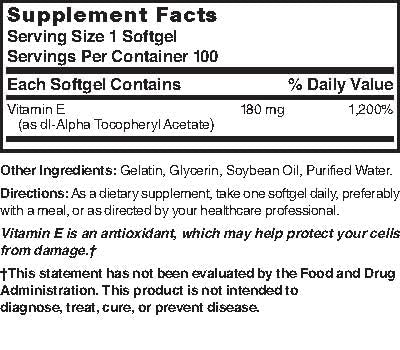 Nature's Blend Vitamin E 400 IU Softgels 100 Count