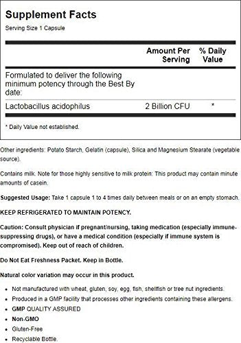 NOW Foods Acidophilus 2 Billion 250 Capsules