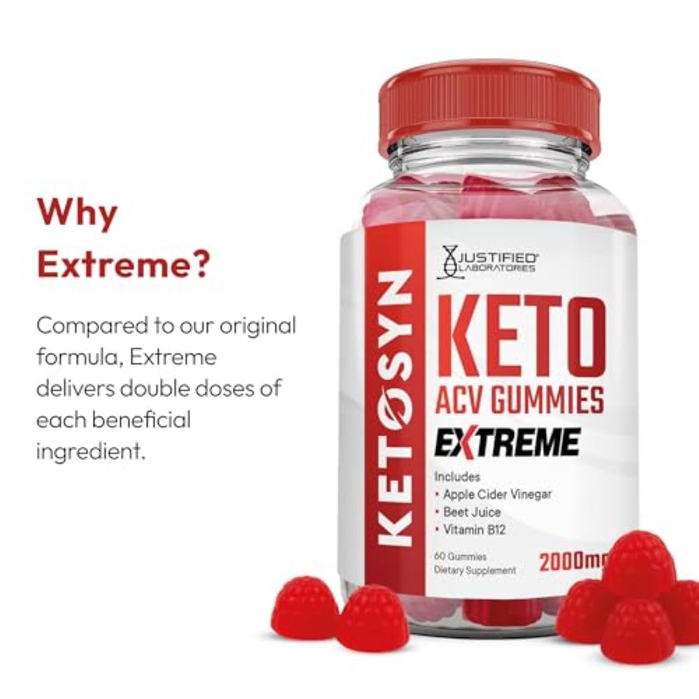 Justified Laboratories Ketosyn Keto ACV Gummies Extreme 120 Count