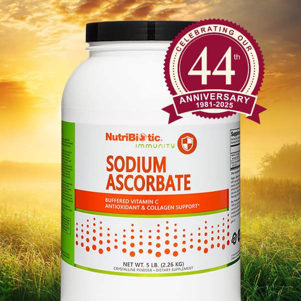 NutriBiotic Sodium Ascorbate Buffered Vitamin C Powder, 5 Lb, 80