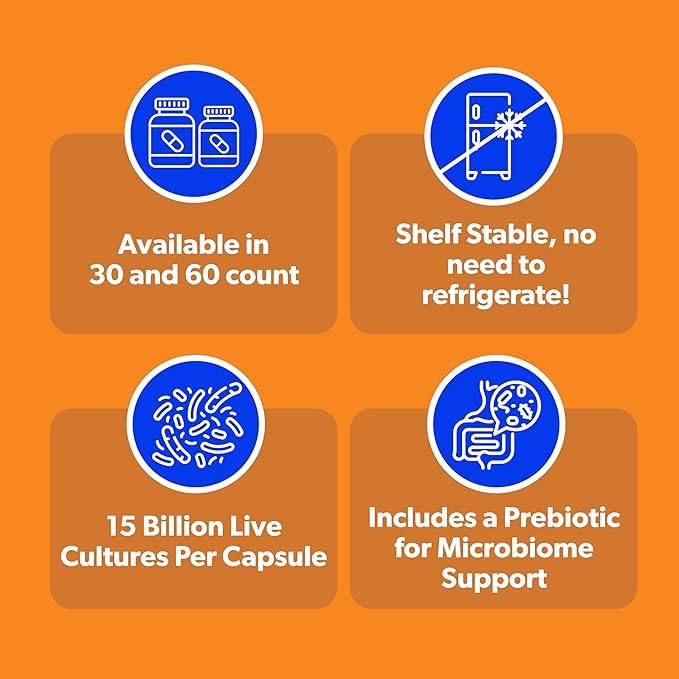 belle+bella Flora Restore Daily Probiotic 15 Billion Live Cultures 30 Capsules