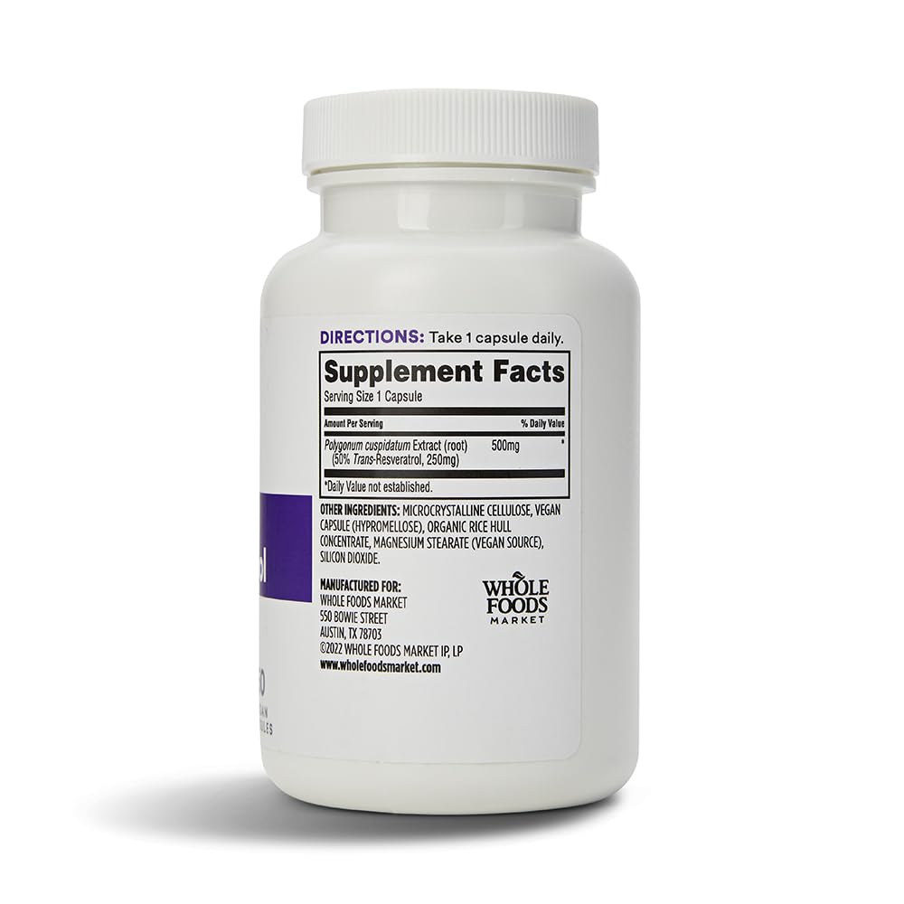 365 by Whole Foods Market Transresveratrol 250mg Tablet, 120 Tablets