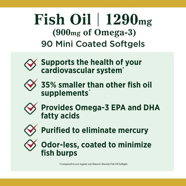 Nature's Bounty Fish Oil 1290 mg Softgels 180 Count