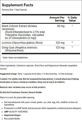 NOW Foods Black Cohosh 80 mg Capsules 90 Count