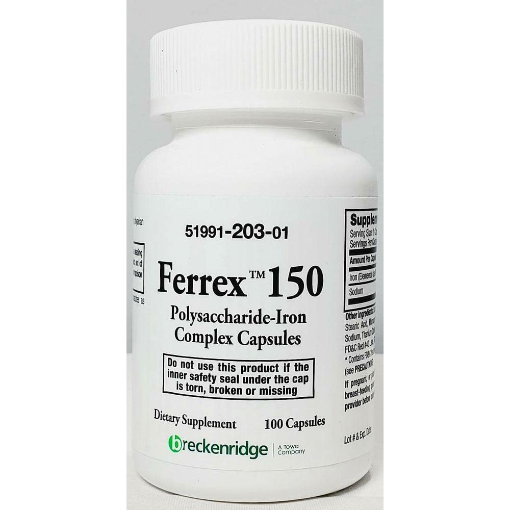 Choice One Ferrex 150 Polysaccharide Iron Complex Capsules, 100 Count