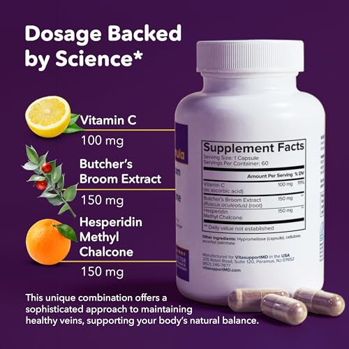 VITASUPPORTMD Lymphatic Drainage and Circulation Support Bundle with Diosmin Hesperidin 1000mg, Selenium, Vitamin D3, Vitamin C, Micronized MPFF, Healthy Blood Flow, Healthy Fluid Balance, 120 Capsules