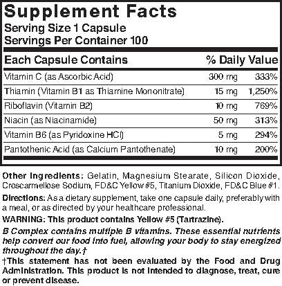 Nature's Blend Super B with C 100 Capsules