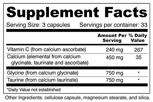 Wellness Resources Tri-Cal Taurine, Glycine and Calcium for Relaxation and Sleep Capsule, 100 Count