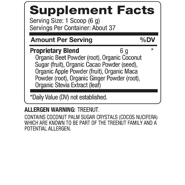 BareOrganics Energy & Stamina Blend Powder, 8 Oz