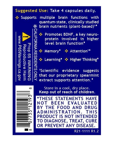 Quantum Nutrition Brain Prodigy Capsules, 120 Count