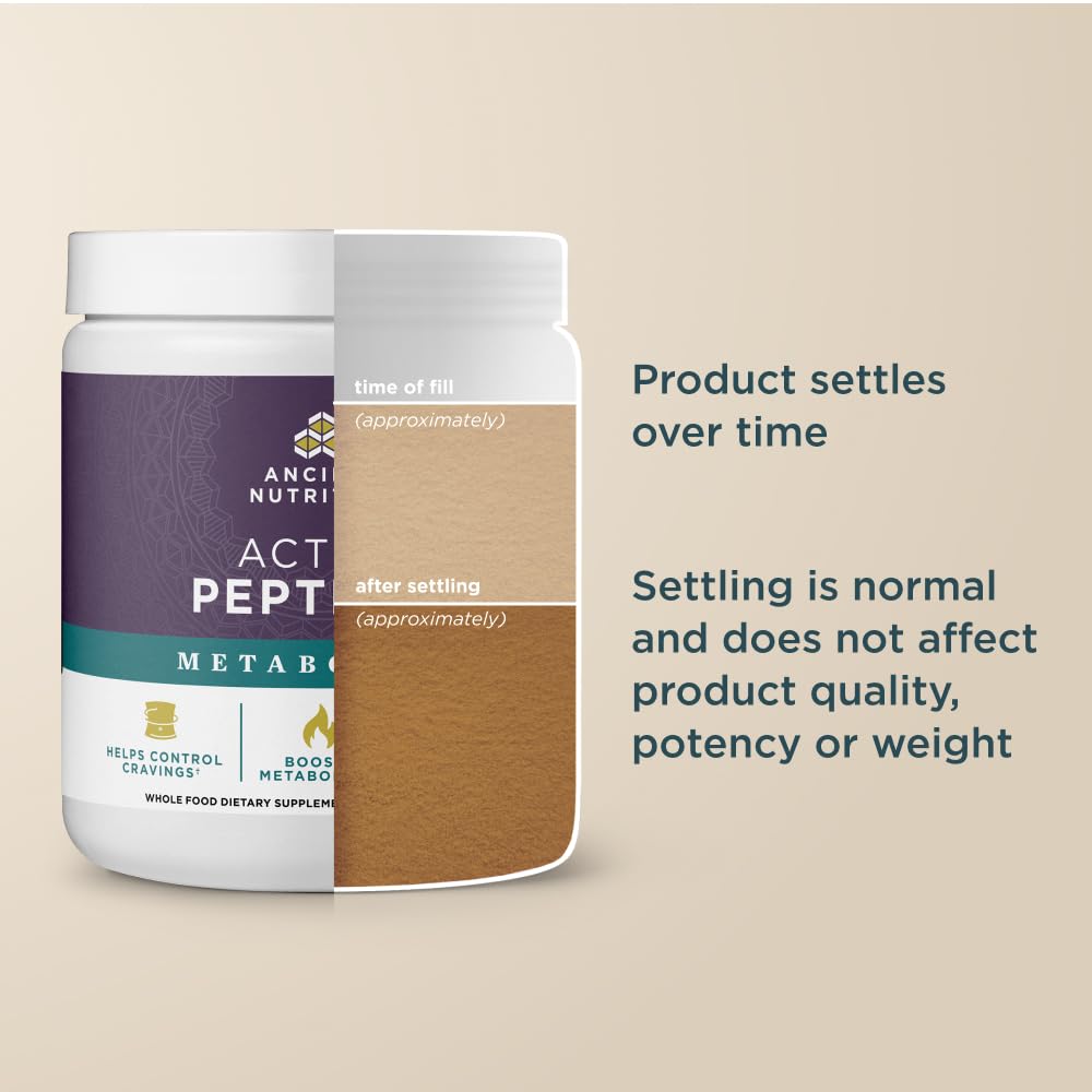 Ancient Nutrition Active Peptides Metabolism Powder Chocolate 4.4 Ounce